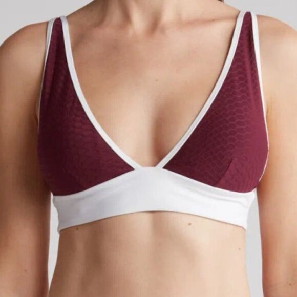 NWT Sanctuary Croc Embossed Bikini Top In Plum Size Small - Picture 1 of 6